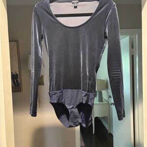 J. Crew Midnight Blue Velvet Bodysuit